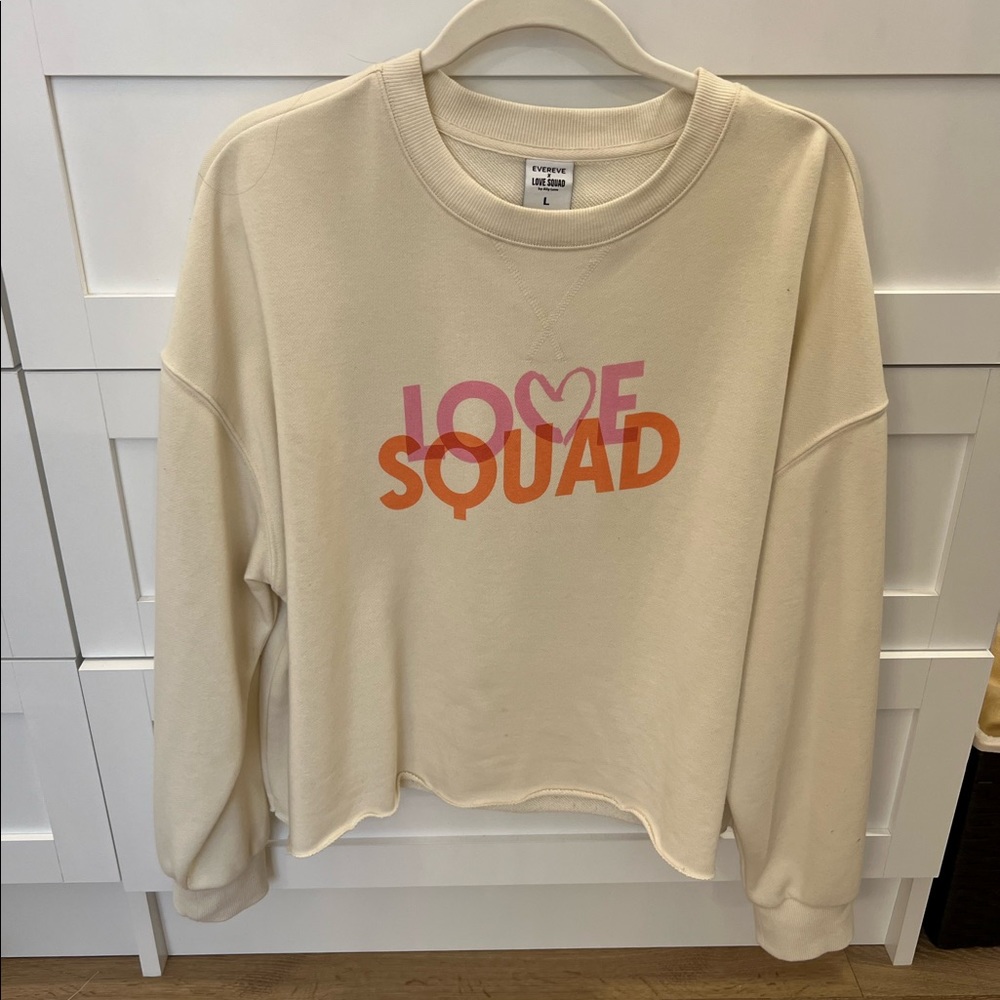 Evereve X Love Squad Cropped Terry Sweatshirt